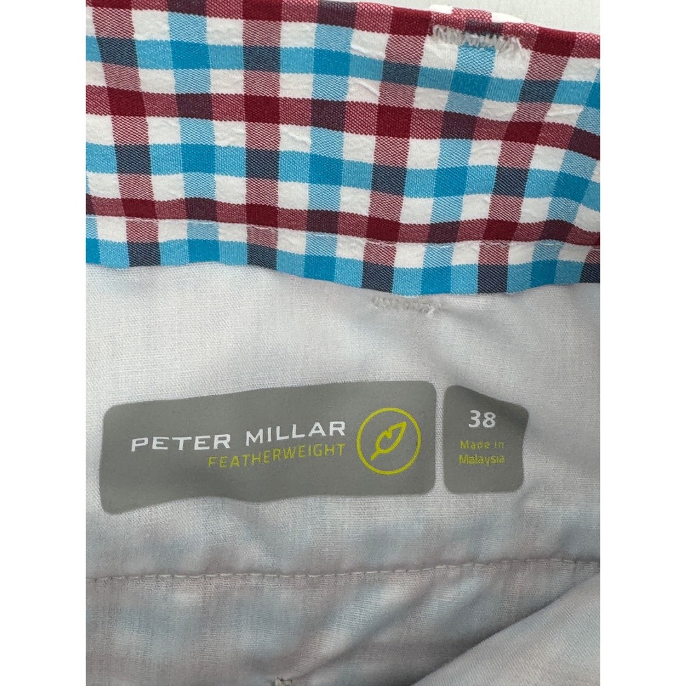Peter Millar Featherweight Mens 38 Gingham Seersucker Shorts Red Blue White - Picture 6 of 8